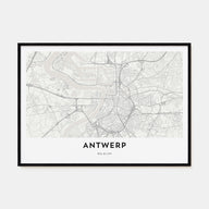 Antwerp Map Landscape Poster