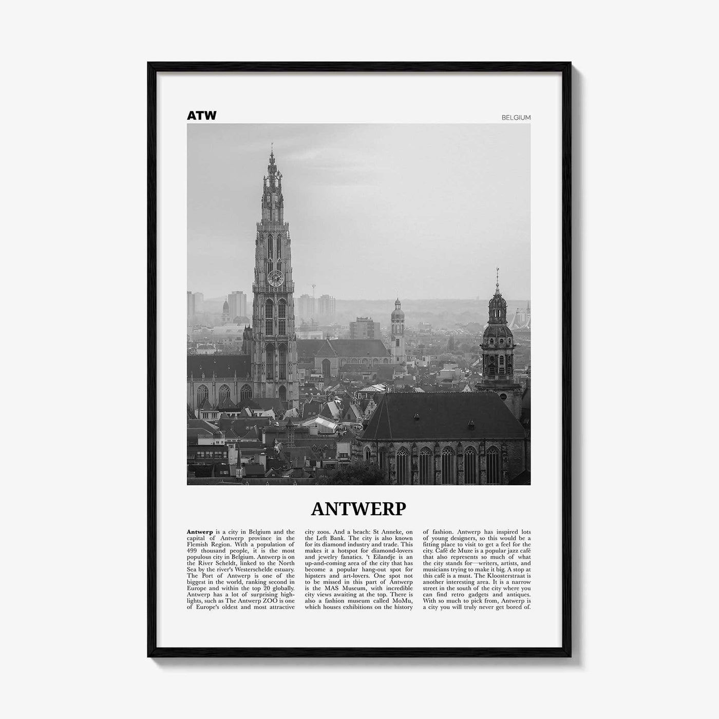 Antwerp Print Black and White, Antwerp Wall Art, Antwerp Poster, Antwerp Photo, Antwerp Wall Décor, Belgium, Antwerpen, Anvers