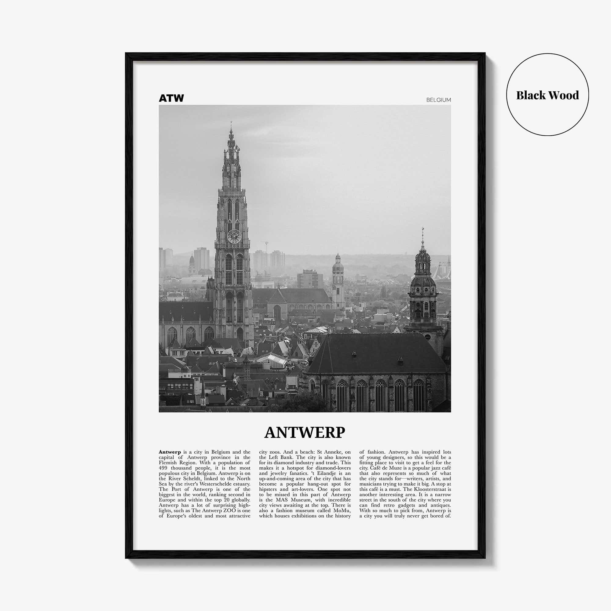 Antwerp Print Black and White, Antwerp Wall Art, Antwerp Poster, Antwerp Photo, Antwerp Wall Décor, Belgium, Antwerpen, Anvers
