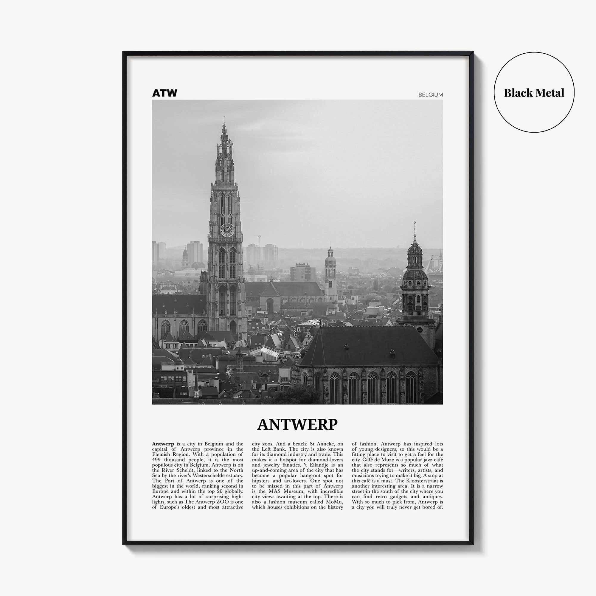Antwerp Print Black and White, Antwerp Wall Art, Antwerp Poster, Antwerp Photo, Antwerp Wall Décor, Belgium, Antwerpen, Anvers