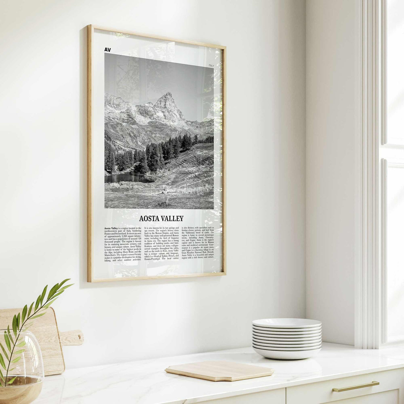 Aosta Valley Print Black and White, Aosta Valley Wall Art, Aosta Valley Poster, Aosta Valley Photo, Aosta Valley Décor, Aosta Valley Map