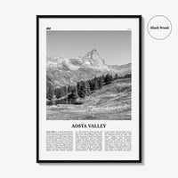 Aosta Valley Print Black and White, Aosta Valley Wall Art, Aosta Valley Poster, Aosta Valley Photo, Aosta Valley Décor, Aosta Valley Map