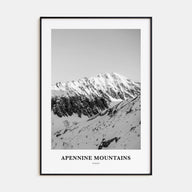 Apennine Mountains Portrait B&W Poster
