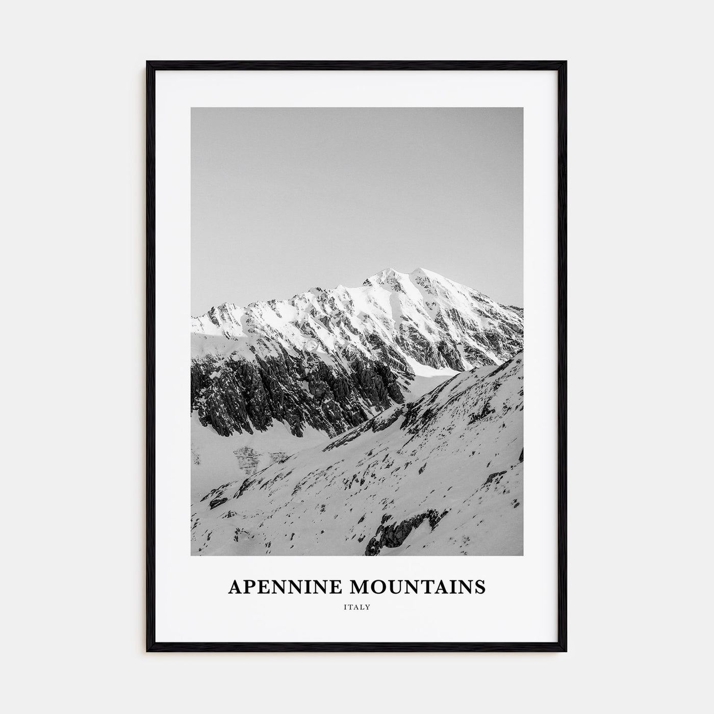 Apennine Mountains Portrait B&W Poster
