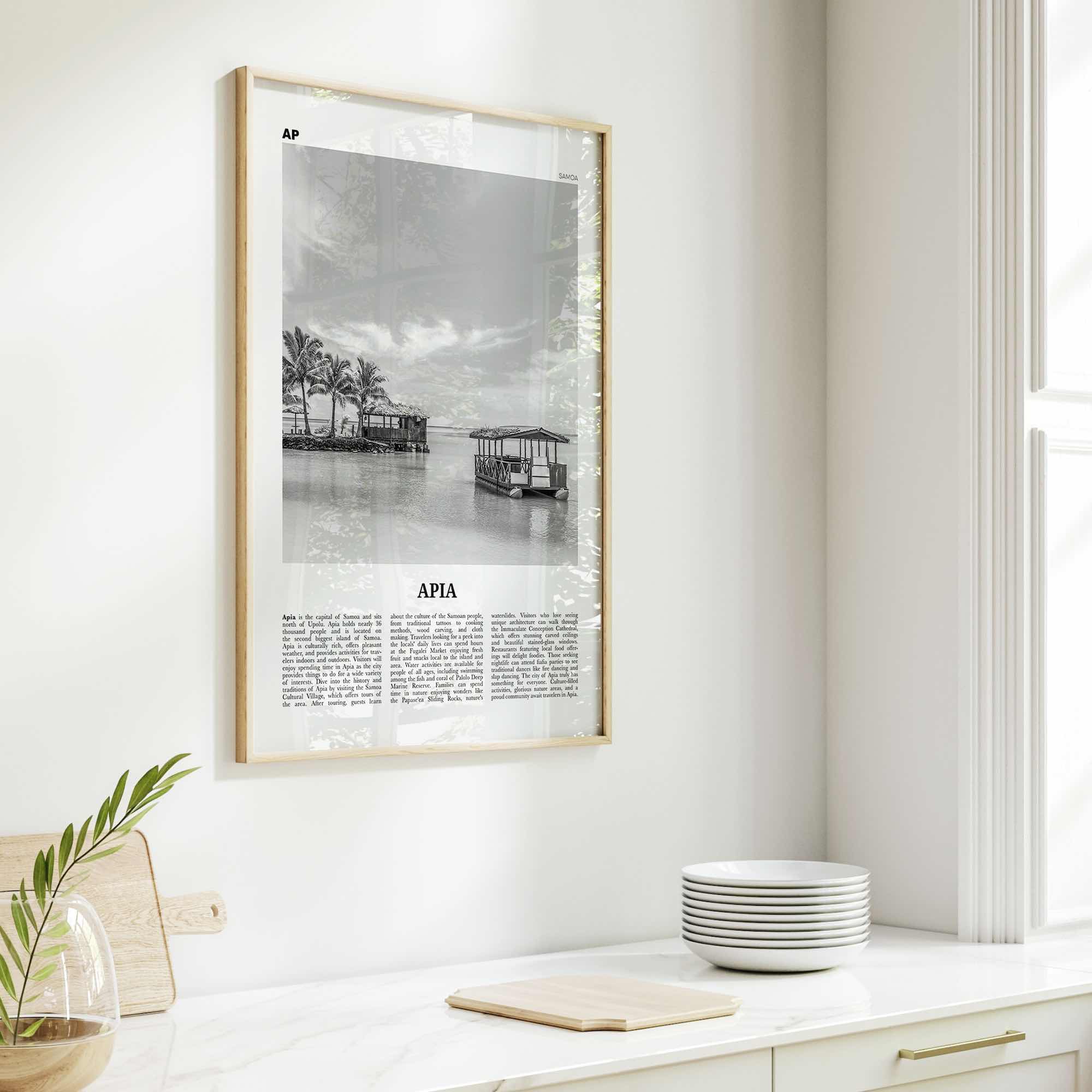 Apia Print Black and White, Apia Wall Art, Apia Poster, Apia Photo, Apia Wall Décor, Apia Map, Samoa