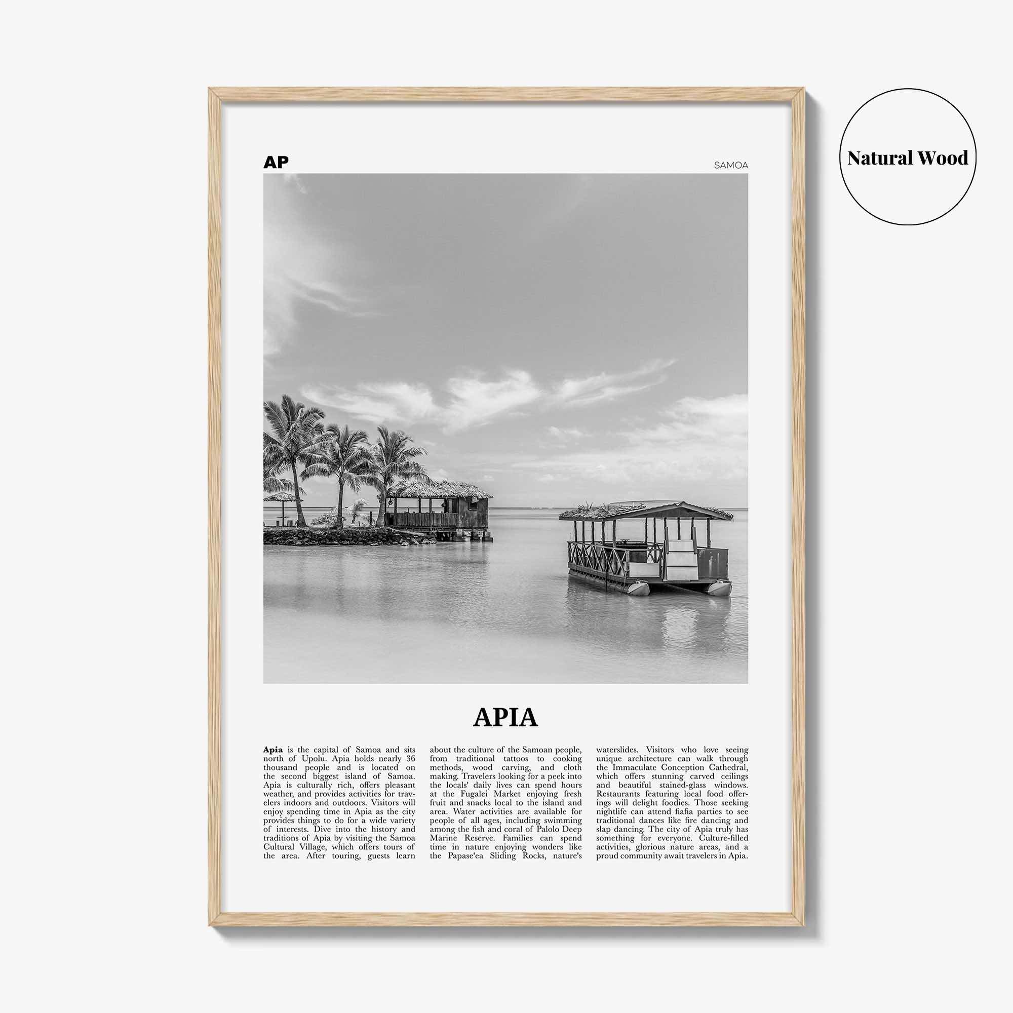 Apia Print Black and White, Apia Wall Art, Apia Poster, Apia Photo, Apia Wall Décor, Apia Map, Samoa