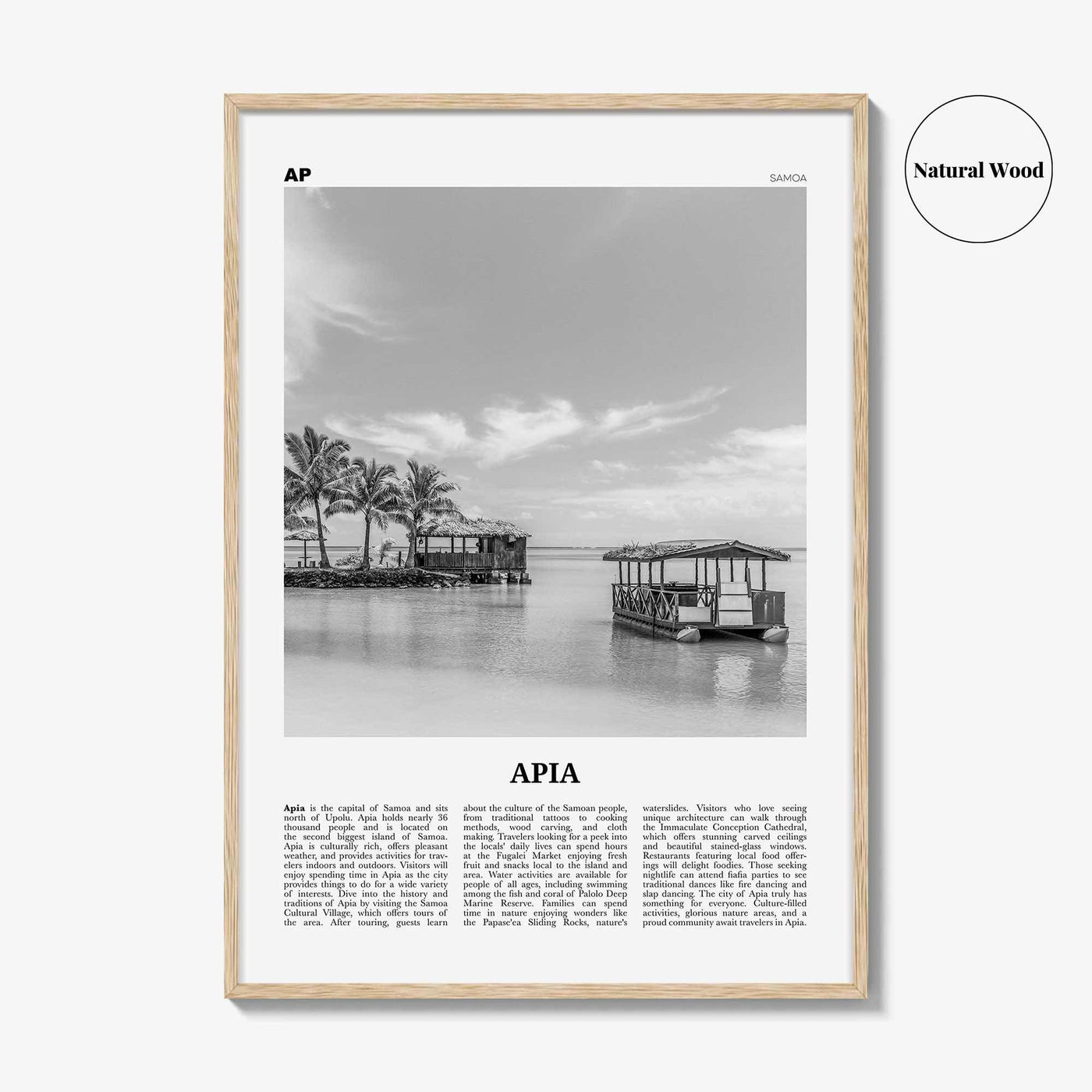 Apia Print Black and White, Apia Wall Art, Apia Poster, Apia Photo, Apia Wall Décor, Apia Map, Samoa