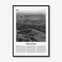 Appalachia Print Black and White, Appalachia Wall Art, Appalachia Poster, Appalachia Photo, Appalachia Map, Eastern United States