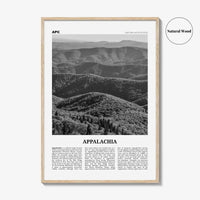 Appalachia Print Black and White, Appalachia Wall Art, Appalachia Poster, Appalachia Photo, Appalachia Map, Eastern United States