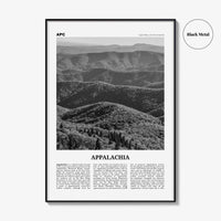 Appalachia Print Black and White, Appalachia Wall Art, Appalachia Poster, Appalachia Photo, Appalachia Map, Eastern United States
