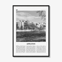Appleton Print Black and White, Appleton Wall Art, Appleton Poster, Appleton Photo, Appleton Wall Décor, Appleton Map,  Wisconsin, USA