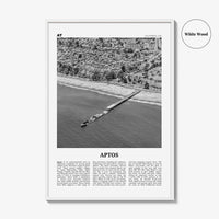 Aptos Print Black and White, Aptos Wall Art, Aptos Poster, Aptos Photo, Aptos Map, Aptos Wall Decor, California, USA, United States