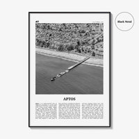Aptos Print Black and White, Aptos Wall Art, Aptos Poster, Aptos Photo, Aptos Map, Aptos Wall Decor, California, USA, United States