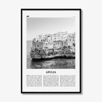 Apulia Print Black and White, Apulia Wall Art, Apulia Poster, Apulia Photo, Apulia Wall Décor, Apulia Map, Italy