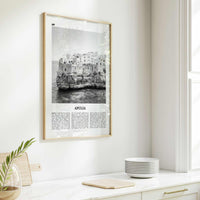Apulia Print Black and White, Apulia Wall Art, Apulia Poster, Apulia Photo, Apulia Wall Décor, Apulia Map, Italy
