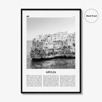 Apulia Print Black and White, Apulia Wall Art, Apulia Poster, Apulia Photo, Apulia Wall Décor, Apulia Map, Italy