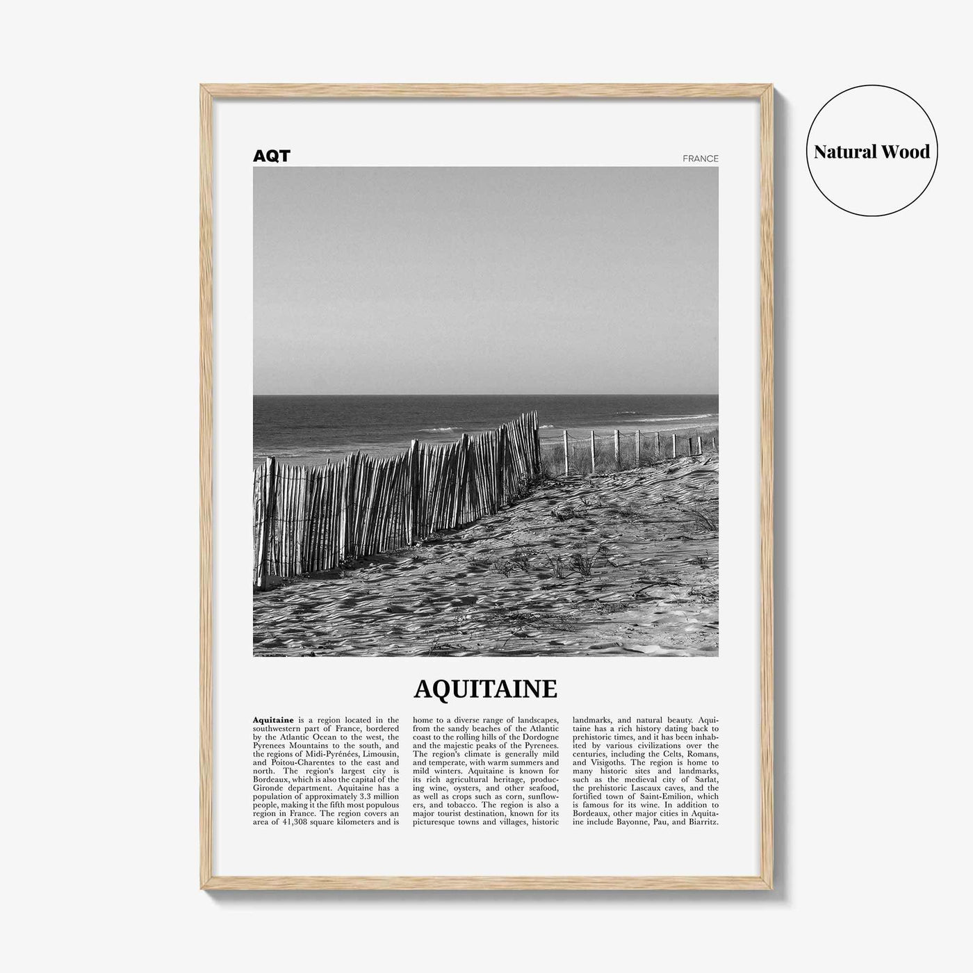 Aquitaine Print Black and White, Aquitaine Wall Art, Aquitaine Poster, Aquitaine Photo, Aquitaine Wall Décor, Aquitaine Map, France