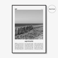 Aquitaine Print Black and White, Aquitaine Wall Art, Aquitaine Poster, Aquitaine Photo, Aquitaine Wall Décor, Aquitaine Map, France