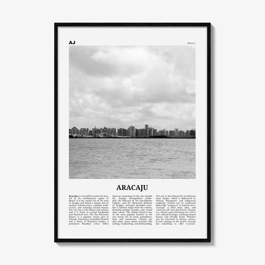 Aracaju Print Black and White, Aracaju Wall Art, Aracaju Poster, Aracaju Photo, Aracaju Wall Décor, Aracaju Map, Brazil