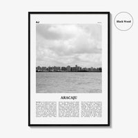 Aracaju Print Black and White, Aracaju Wall Art, Aracaju Poster, Aracaju Photo, Aracaju Wall Décor, Aracaju Map, Brazil
