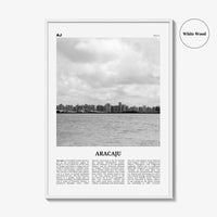 Aracaju Print Black and White, Aracaju Wall Art, Aracaju Poster, Aracaju Photo, Aracaju Wall Décor, Aracaju Map, Brazil