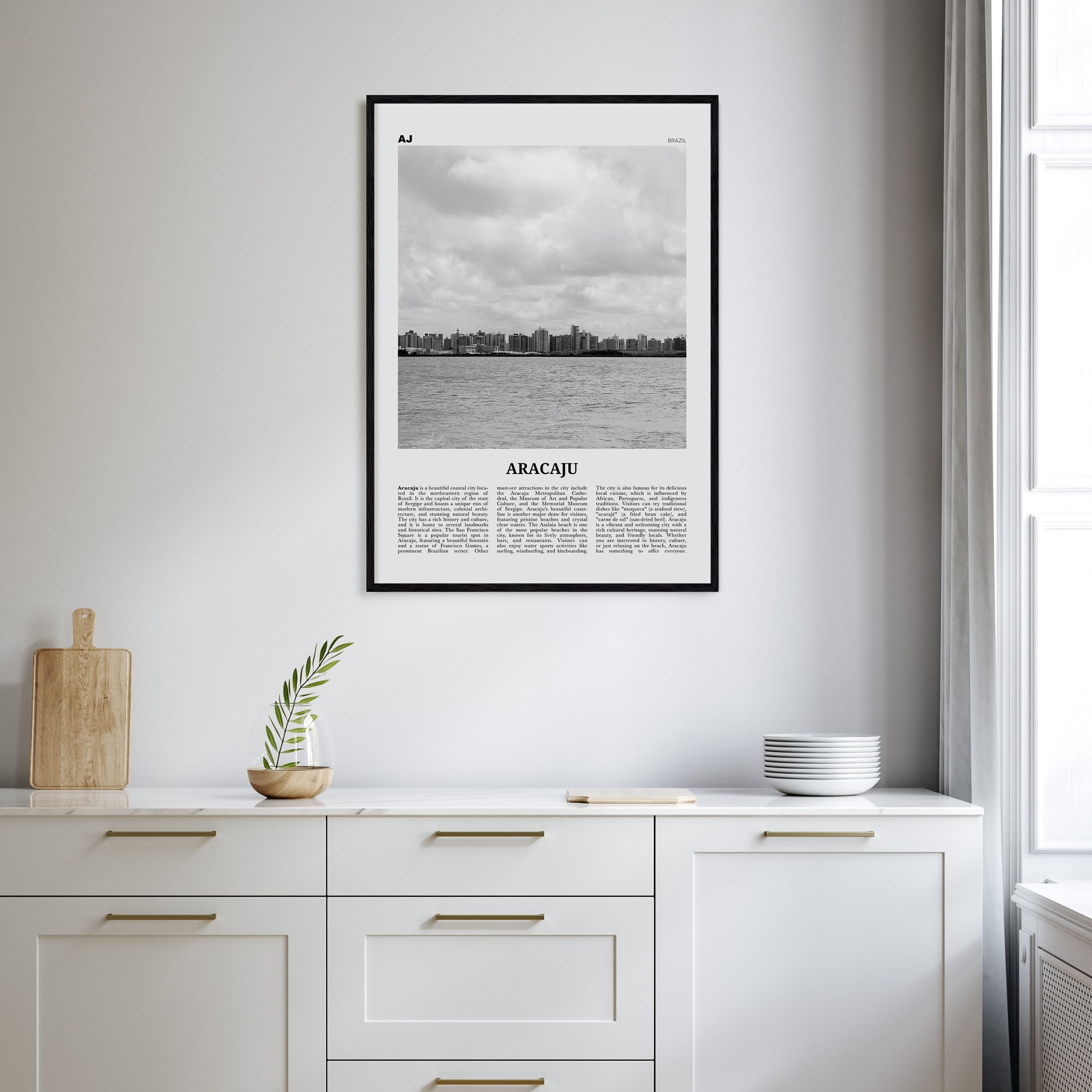 Aracaju Travel B&W Poster