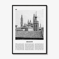 Aragon Print Black and White, Aragon Wall Art, Aragon Poster, Aragon Photo, Aragon Wall Décor, Aragon Map, Spain