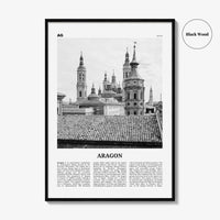 Aragon Print Black and White, Aragon Wall Art, Aragon Poster, Aragon Photo, Aragon Wall Décor, Aragon Map, Spain