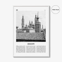 Aragon Print Black and White, Aragon Wall Art, Aragon Poster, Aragon Photo, Aragon Wall Décor, Aragon Map, Spain