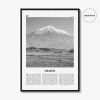Ararat Print Black and White, Ararat Wall Art, Ararat Poster, Ararat Photo, Ararat Wall Décor, Ararat Map, Turkey