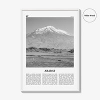 Ararat Print Black and White, Ararat Wall Art, Ararat Poster, Ararat Photo, Ararat Wall Décor, Ararat Map, Turkey
