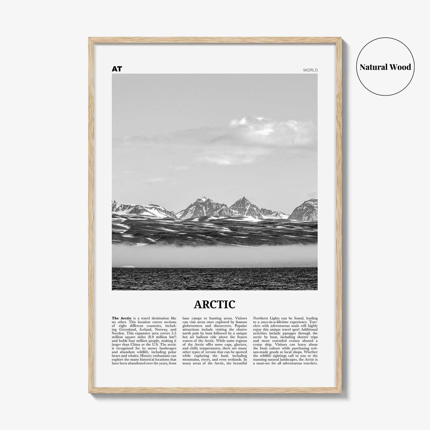 Arctic Print Black and White, Arctic Wall Art, Arctic Poster, Arctic Photo, Arctic Wall Décor, Arctic Map