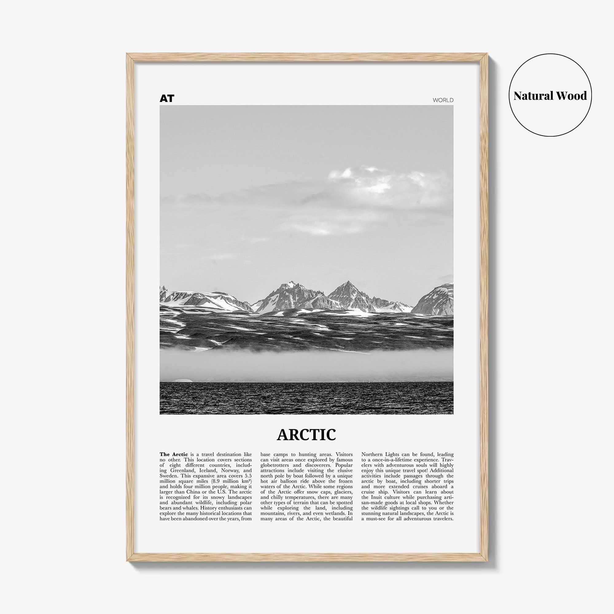 Arctic Print Black and White, Arctic Wall Art, Arctic Poster, Arctic Photo, Arctic Wall Décor, Arctic Map