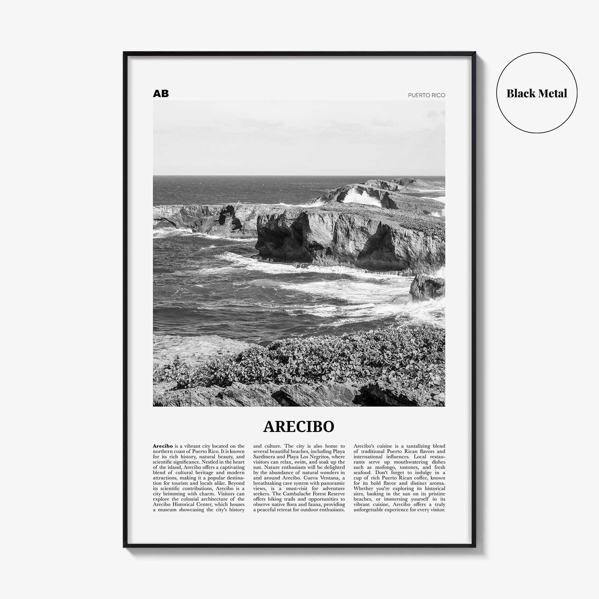 Arecibo Print Black and White No 2, Arecibo Wall Art, Arecibo Poster, Arecibo Photo, Arecibo Wall Décor, Arecibo Map, Puerto Rico