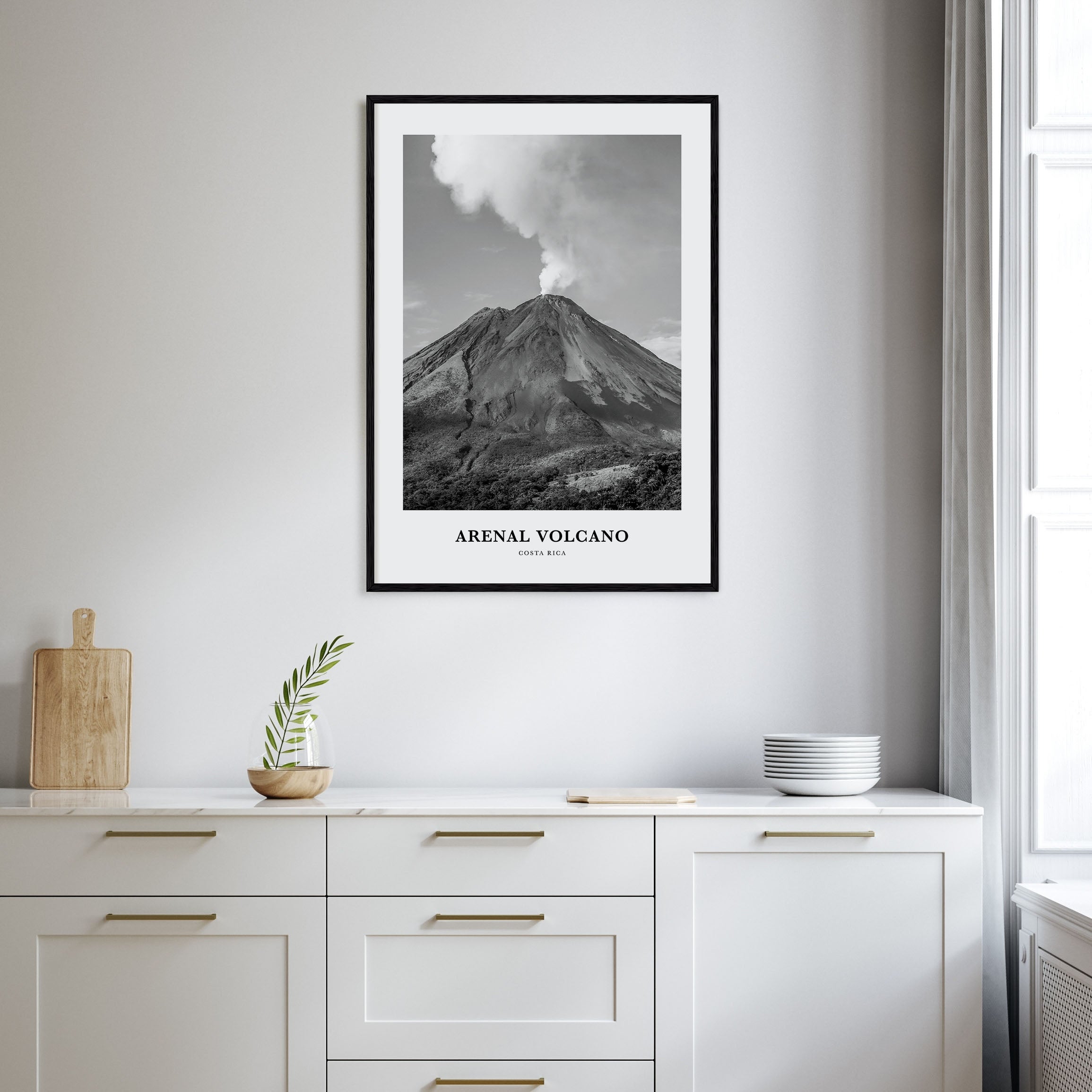 Arenal Volcano National Park Portrait B&W Poster
