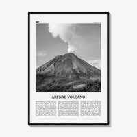 Arenal Volcano National Park Print Black and White, Arenal Volcano Wall Art, Arenal Volcano Poster, Arenal Volcano Photo, Costa Rica