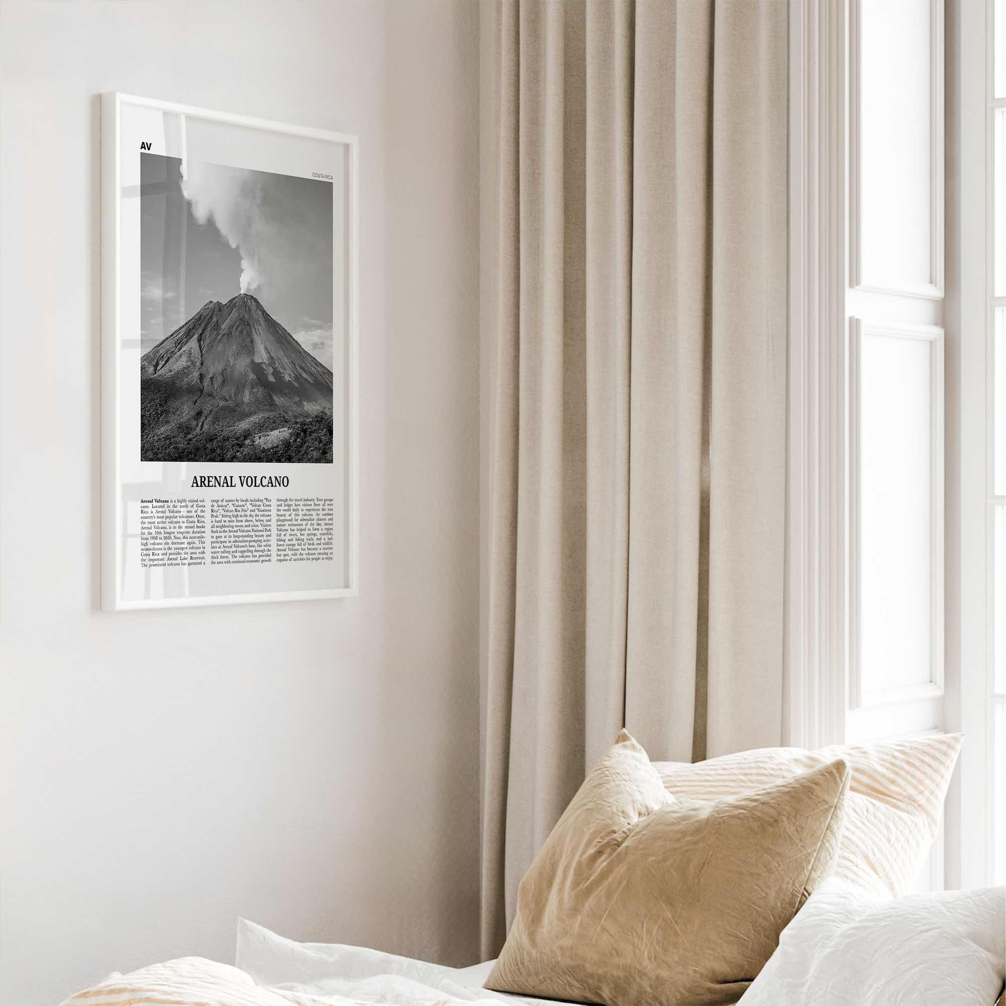 Arenal Volcano National Park Print Black and White, Arenal Volcano Wall Art, Arenal Volcano Poster, Arenal Volcano Photo, Costa Rica