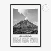 Arenal Volcano National Park Print Black and White, Arenal Volcano Wall Art, Arenal Volcano Poster, Arenal Volcano Photo, Costa Rica