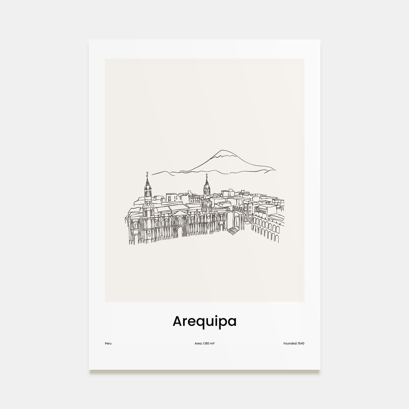 Arequipa Drawn Poster