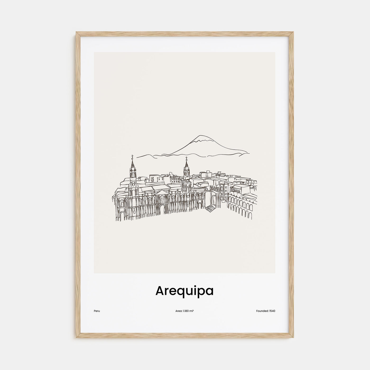 Arequipa Drawn Poster