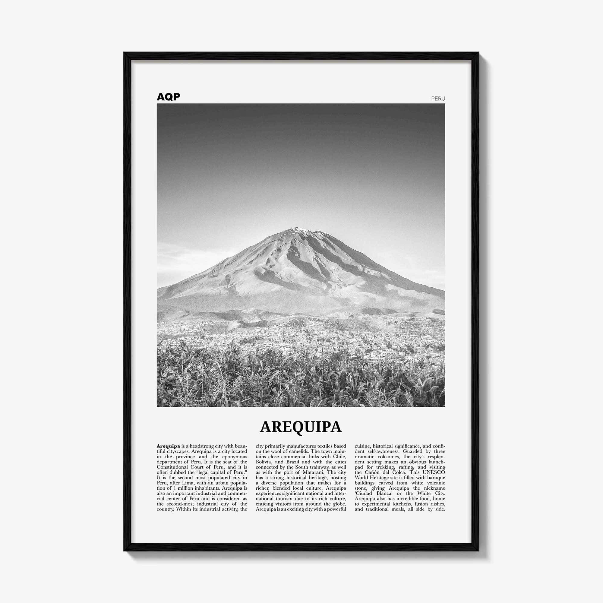 Arequipa Print Black and White, Arequipa Wall Art, Arequipa Poster, Arequipa Photo, Arequipa Wall Decor, Peru, Ariqipa, South America