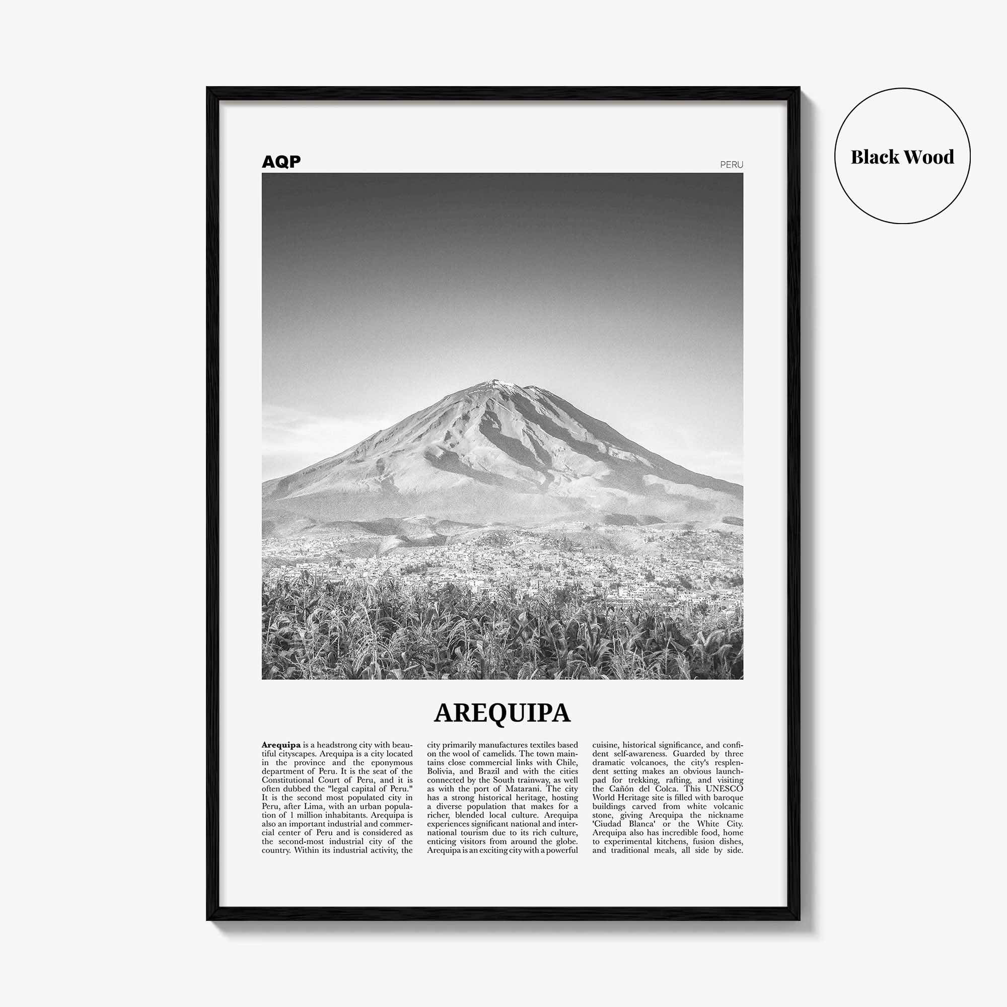 Arequipa Print Black and White, Arequipa Wall Art, Arequipa Poster, Arequipa Photo, Arequipa Wall Decor, Peru, Ariqipa, South America