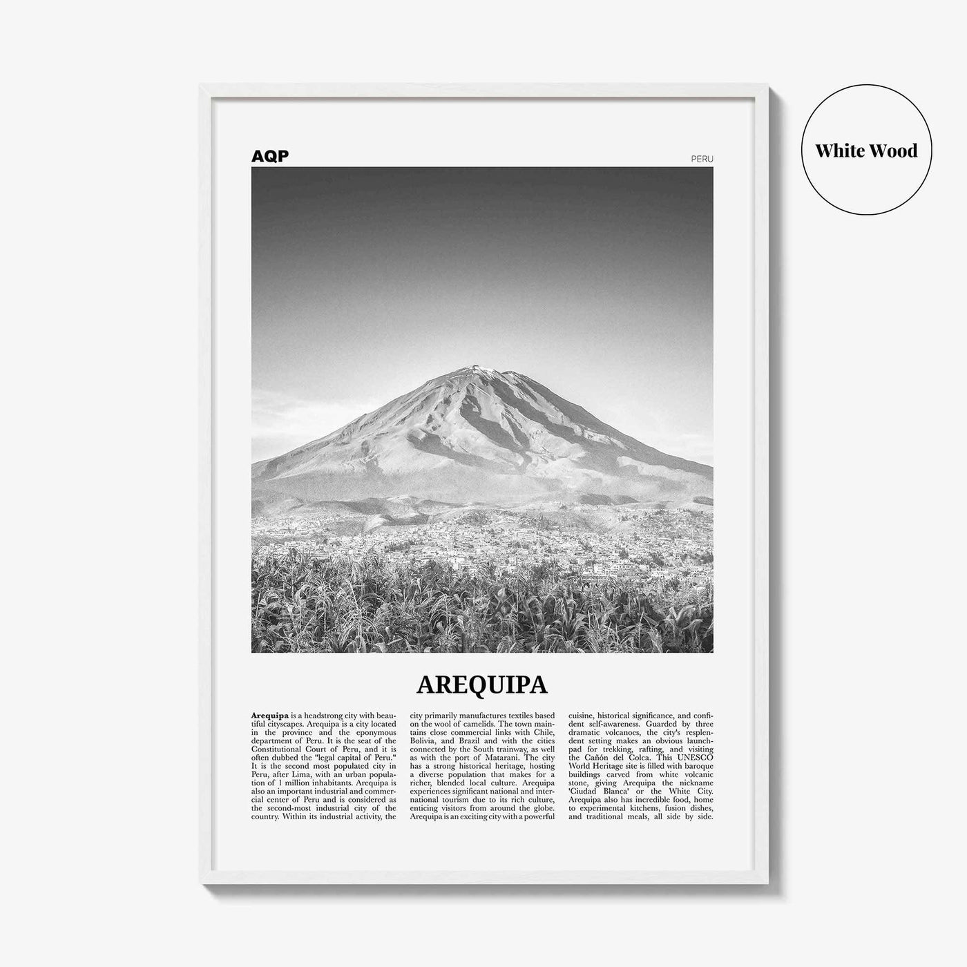 Arequipa Print Black and White, Arequipa Wall Art, Arequipa Poster, Arequipa Photo, Arequipa Wall Decor, Peru, Ariqipa, South America