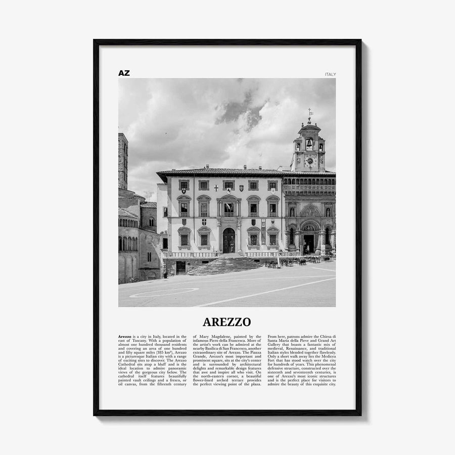 Arezzo Print Black and White, Arezzo Wall Art, Arezzo Poster, Arezzo Photo, Arezzo Map, Arezzo Wall Decor, Italy