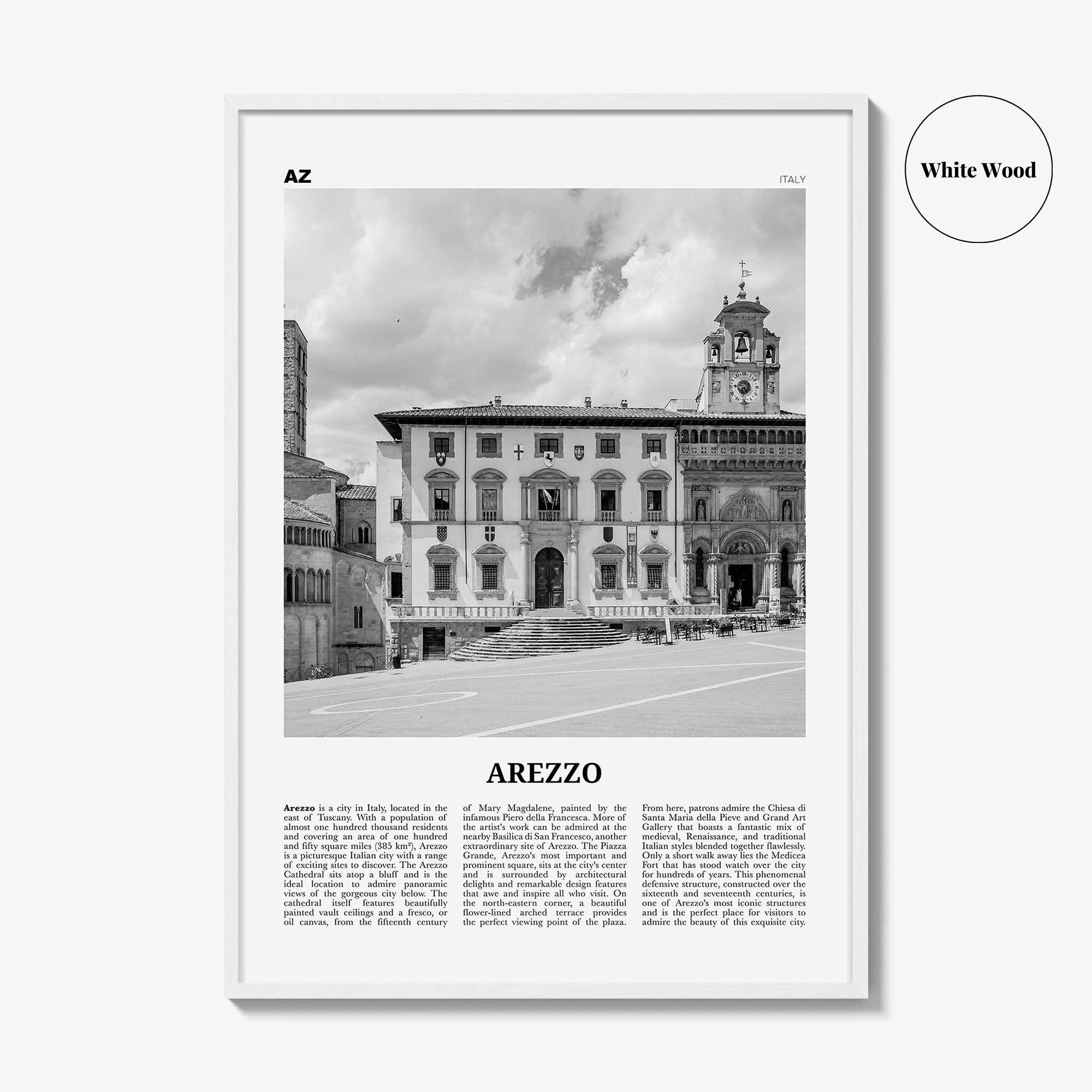 Arezzo Print Black and White, Arezzo Wall Art, Arezzo Poster, Arezzo Photo, Arezzo Map, Arezzo Wall Decor, Italy
