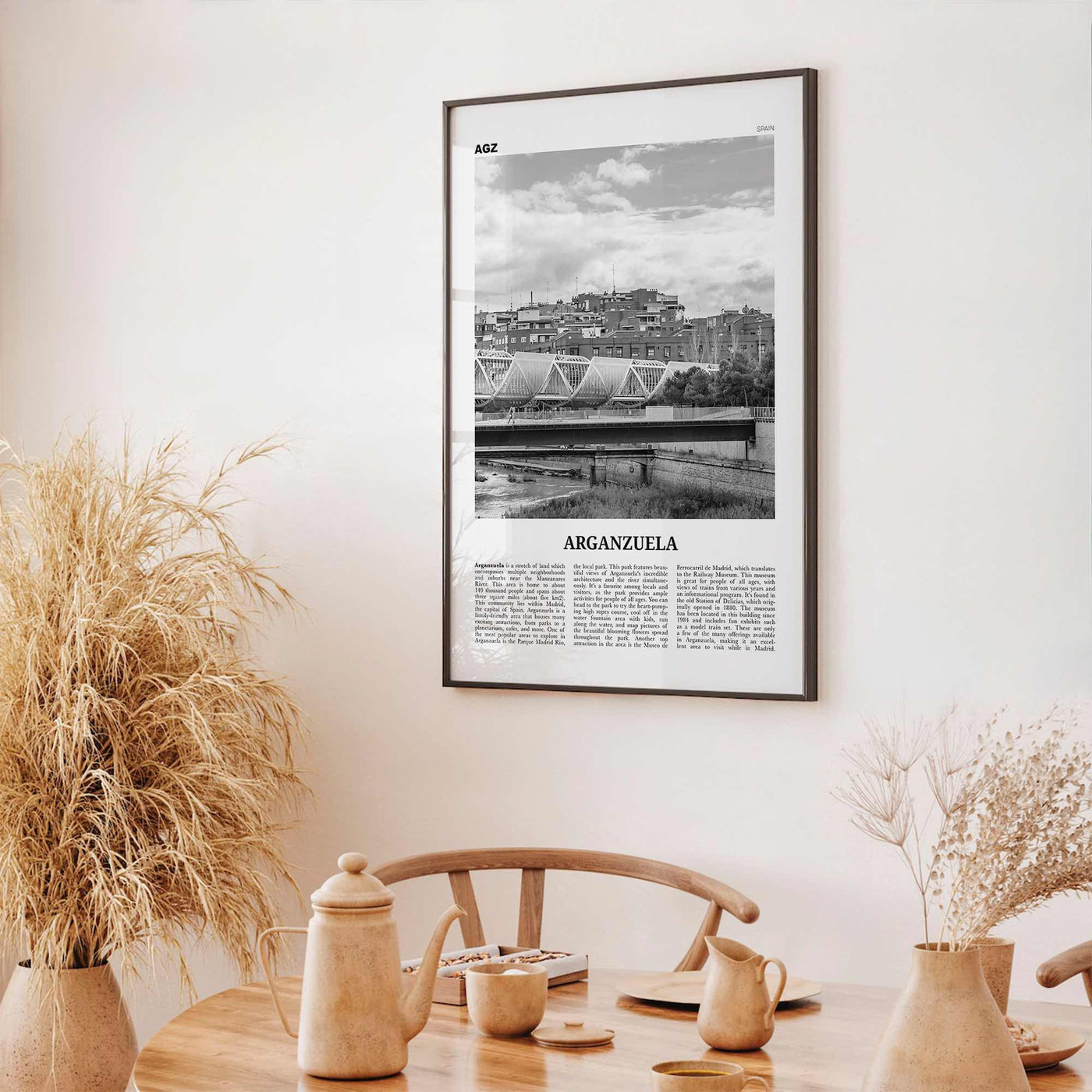 Arganzuela Print Black and White, Arganzuela Wall Art, Arganzuela Poster, Arganzuela Photo, Arganzuela Wall Décor, Arganzuela Map, Spain