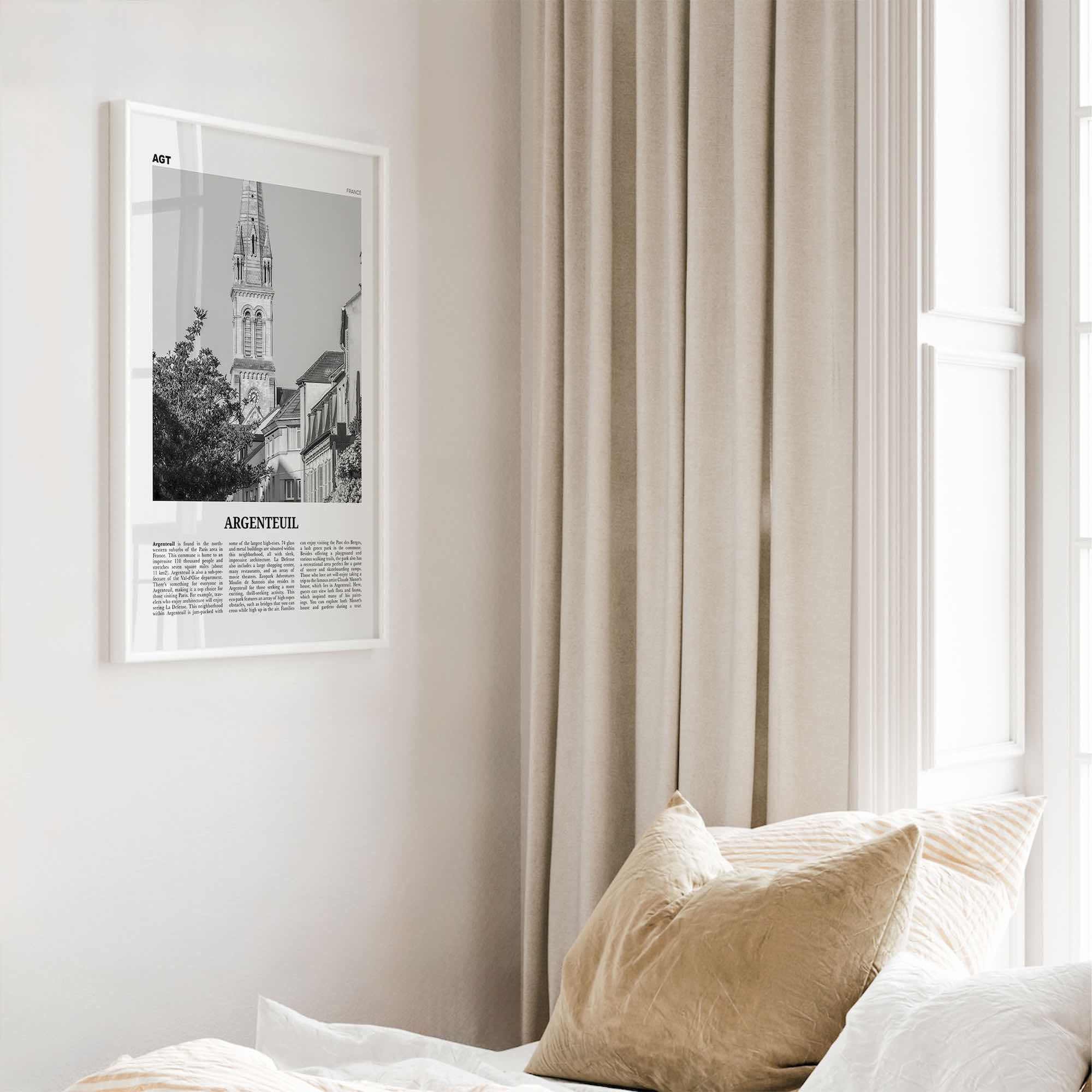 Argenteuil Print Black and White, Argenteuil Wall Art, Argenteuil Poster, Argenteuil Photo, Argenteuil Wall Décor, Argenteuil Map, France