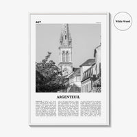 Argenteuil Print Black and White, Argenteuil Wall Art, Argenteuil Poster, Argenteuil Photo, Argenteuil Wall Décor, Argenteuil Map, France
