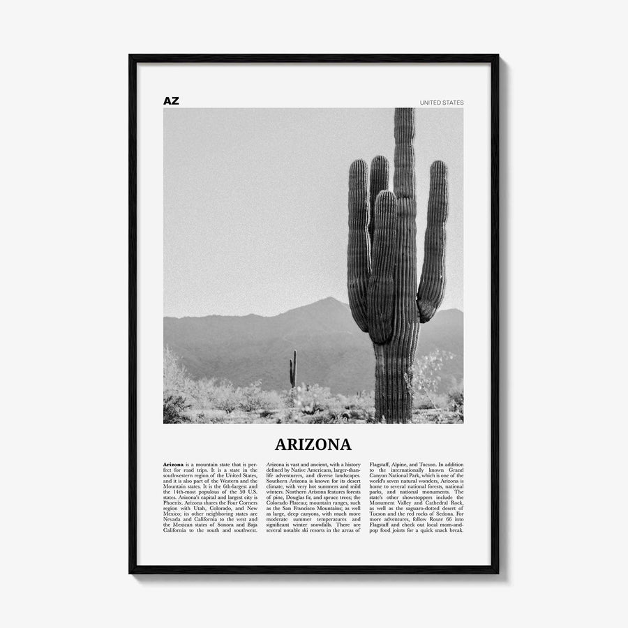 Arizona Print Black and White No 1, Arizona Wall Art, Arizona Poster, Arizona Photo, Arizona Wall Decor, USA, United States, North America
