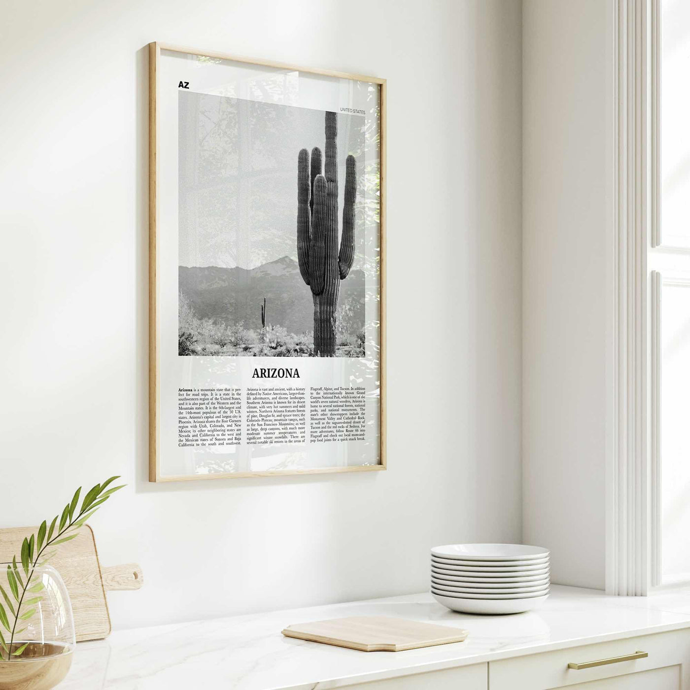 Arizona Print Black and White No 1, Arizona Wall Art, Arizona Poster, Arizona Photo, Arizona Wall Decor, USA, United States, North America